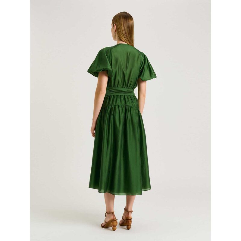 Veronika Maine Light Lyocell Blend Blouson Sleeve Midi Dress image number 1